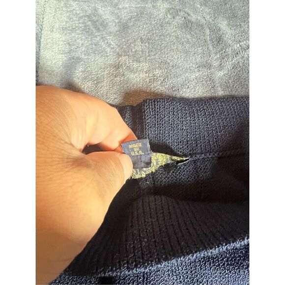 ST. JOHN BASIC Size 8‎ Navy Blue Santana Knit Elastic Waist Pants Trousers EUC - Picture 3 of 10